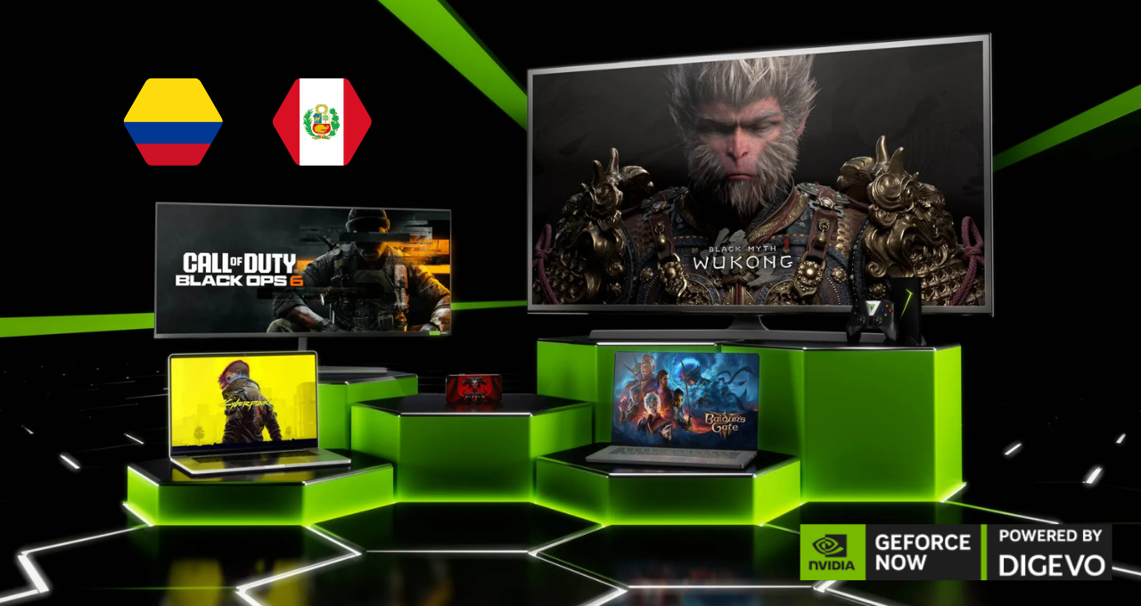 Gaming en la nube con GeForce NOW Powered by Digevo y juegos destacados.